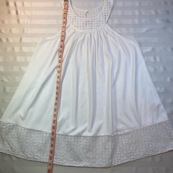 Kate Spade Dream a Little Dream Sz M Knit Cotton Blend Halter Dress Lace Trim - Picture 5 of 10
